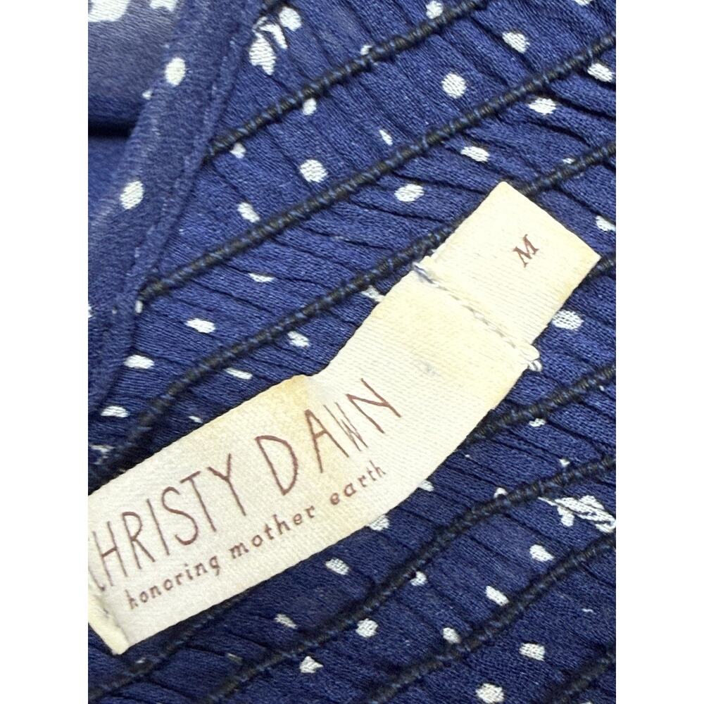 Christy Dawn Beverly Dress Blue Floral Midi Cottagecore Size M - Picture 9 of 10